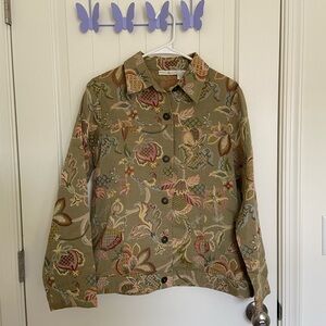 EUC Vintage Preswick & Moore women’s multicolor floral embroidered button jacket